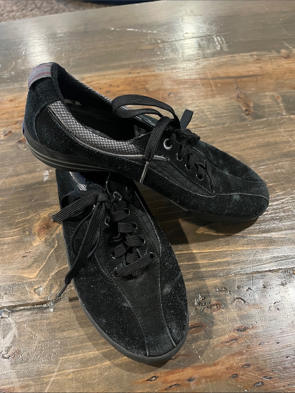 Keds Black Suede Lace-Up Sneakers for Women